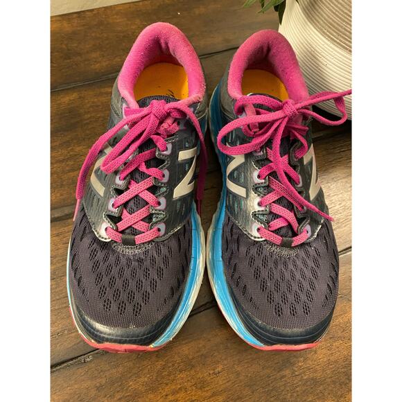 New Balance Fresh Foam‎ Womens 
Running Walking Shoes Athletic Black Pink Size 7 - Picture 2 of 6